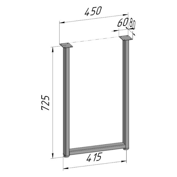 Изображение товара Подстолье Parallax Опора для стола регулируемая П образная белая Лоф