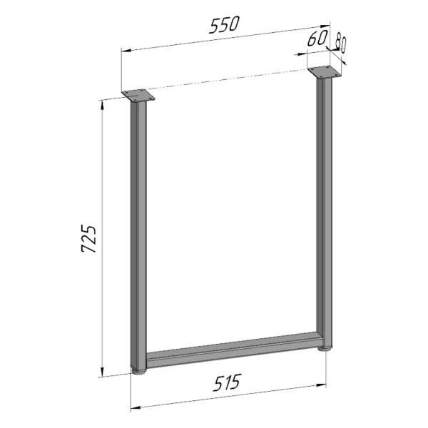 Изображение товара Подстолье Parallax Опора для стола регулируемая П образная белая Лоф