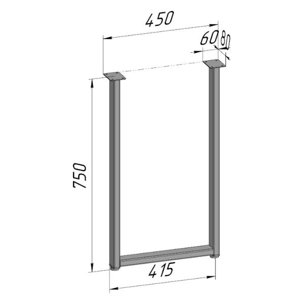 Изображение товара Подстолье Parallax Опора для стола регулируемая П образная белая Лоф