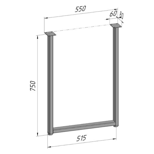 Изображение товара Подстолье Parallax Опора для стола регулируемая П образная белая Лоф