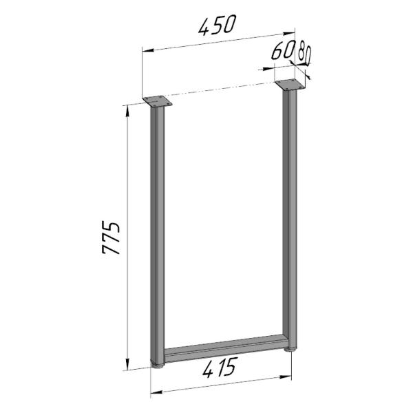 Изображение товара Подстолье Parallax Опора для стола регулируемая П образная белая Лоф