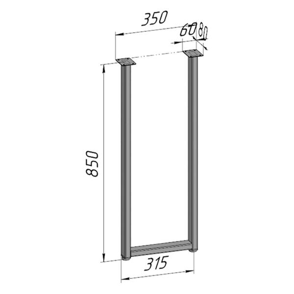 Изображение товара Подстолье Parallax Опора для стола регулируемая П образная белая Лоф