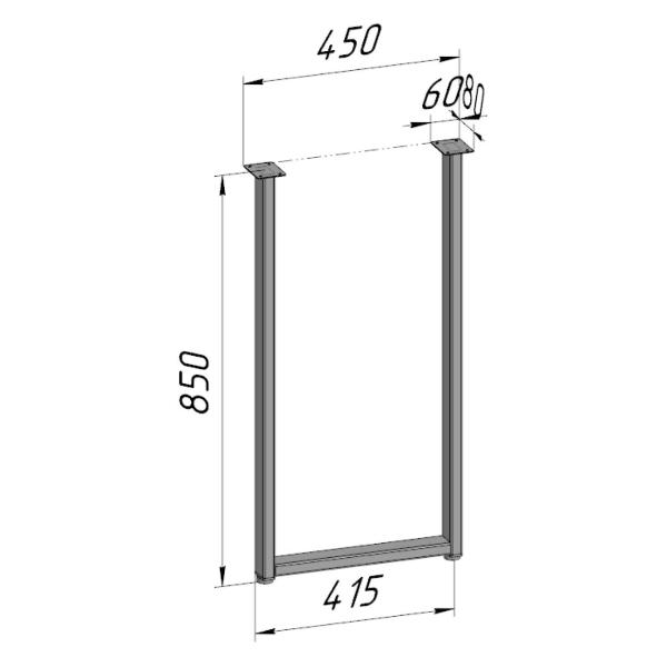 Изображение товара Подстолье Parallax Опора для стола регулируемая П образная белая Лоф