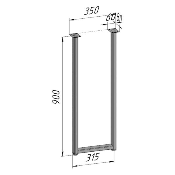Изображение товара Подстолье Parallax Опора для стола регулируемая П образная белая Лоф