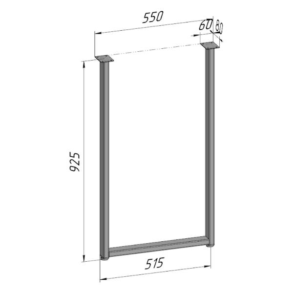 Изображение товара Подстолье Parallax Опора для стола регулируемая П образная белая Лоф