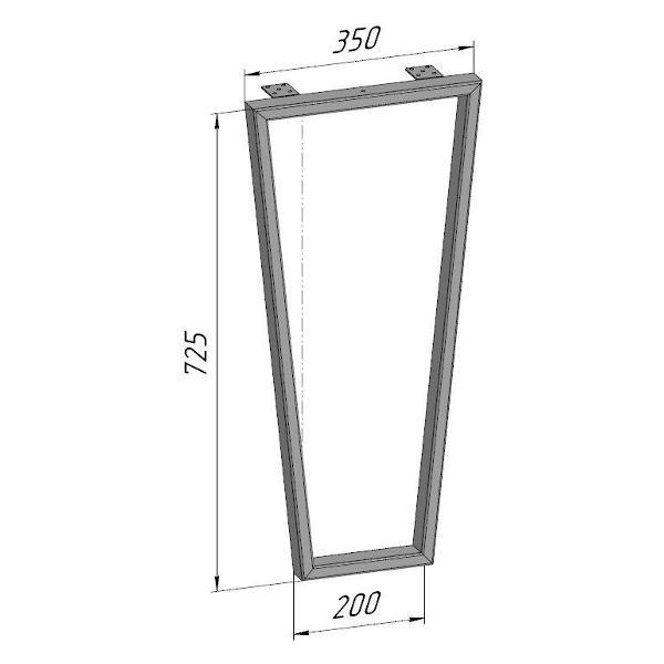 Изображение товара Подстолье Parallax 725 350 барное серое Трапеция металлическое для с