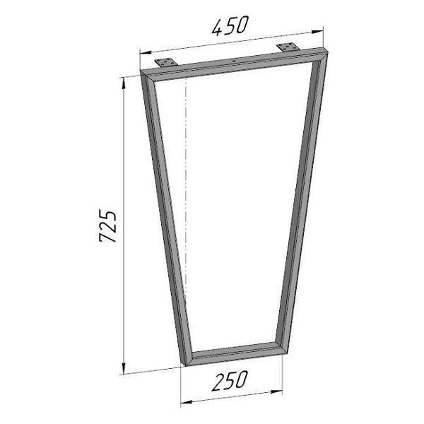 Изображение товара Подстолье Parallax 725 450 барное серое Трапеция металлическое для с