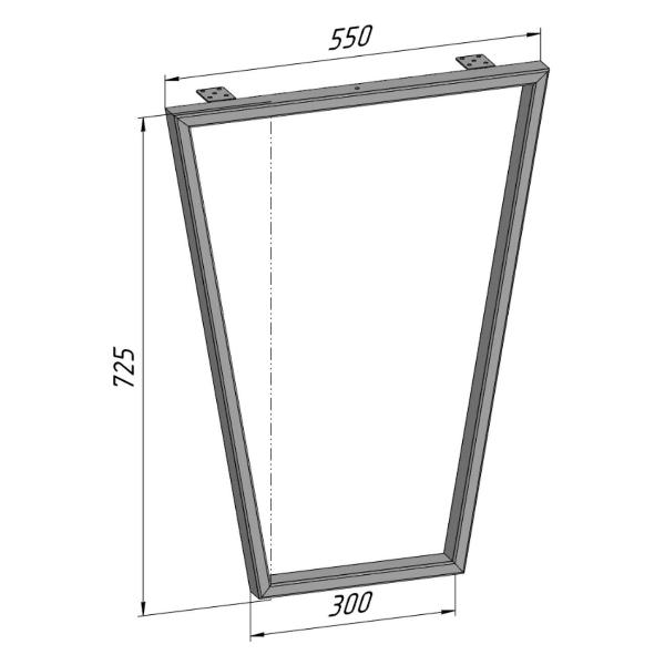 Изображение товара Подстолье Parallax Барное 725 550 Трапеция металлическое, для стола,