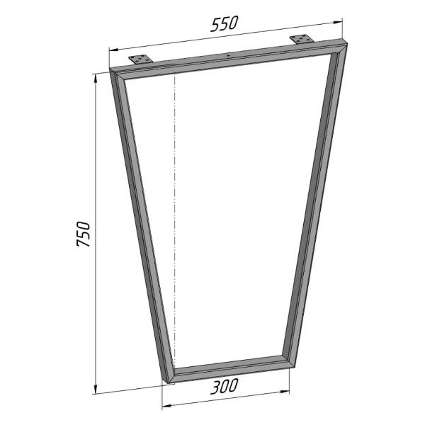 Изображение товара Подстолье Parallax Барное 750 550 Трапеция металлическое, для стола,