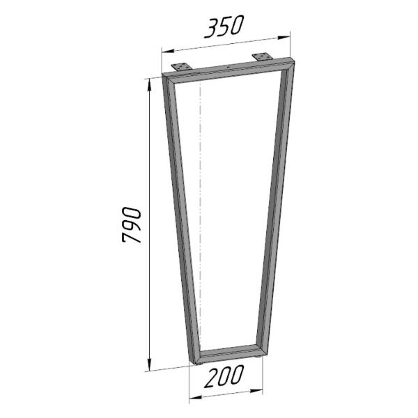 Изображение товара Подстолье Parallax 790 350 барное серое Трапеция металлическое для с
