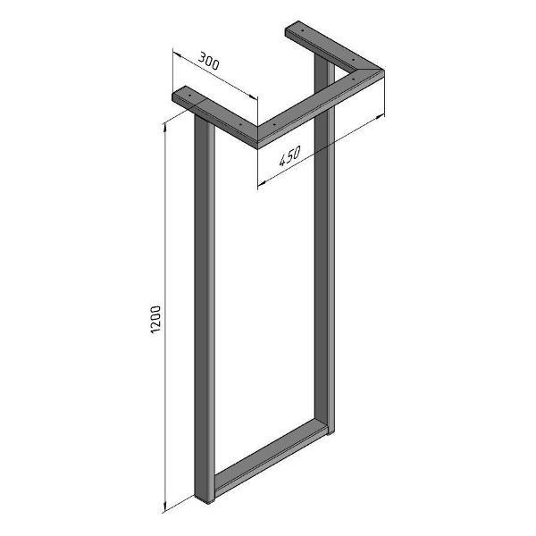 Изображение товара Подстолье Parallax Белое для стола 1200 450 50х25 металлическое усто