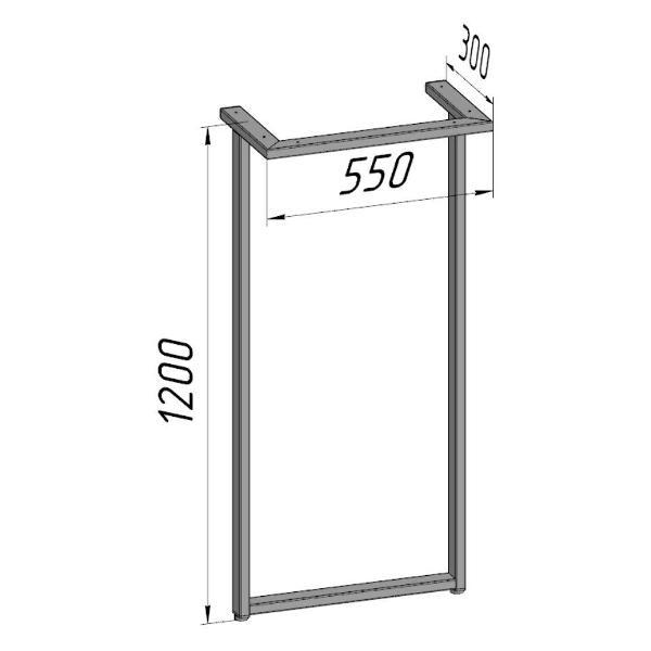 Изображение товара Подстолье Parallax Белое для стола 1200 550 50х25 металлическое усто