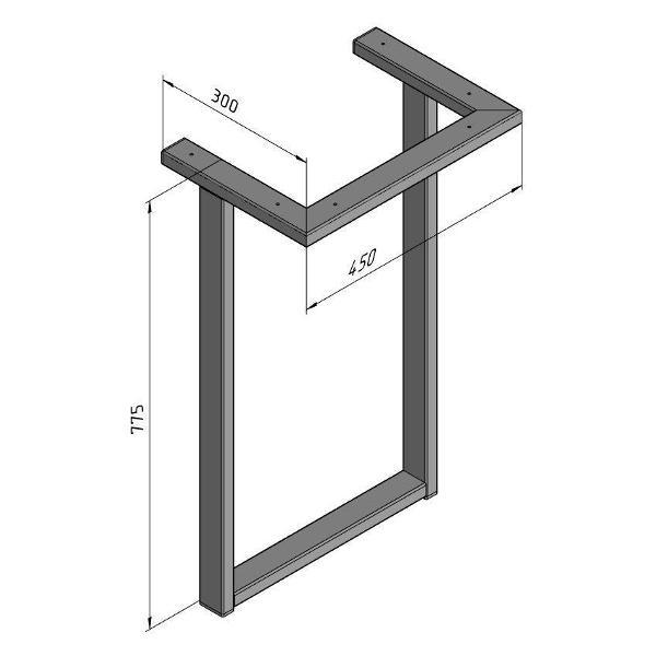 Изображение товара Подстолье Parallax Белое для стола 775 450 50х25 металлическое устой