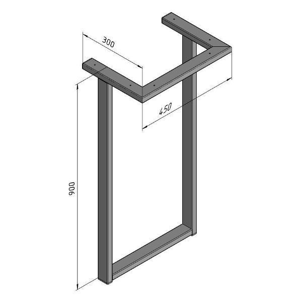 Изображение товара Подстолье Parallax Белое для стола 900 450 50х25 металлическое устой