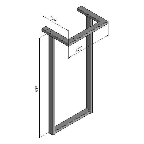 Изображение товара Подстолье Parallax Белое для стола 975 450 50х25 металлическое устой