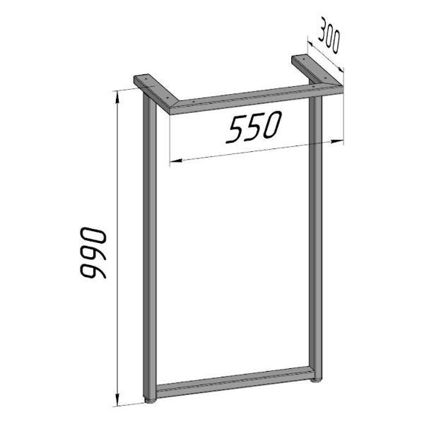 Изображение товара Подстолье Parallax Белое для стола 990 550 50х25 металлическое устой