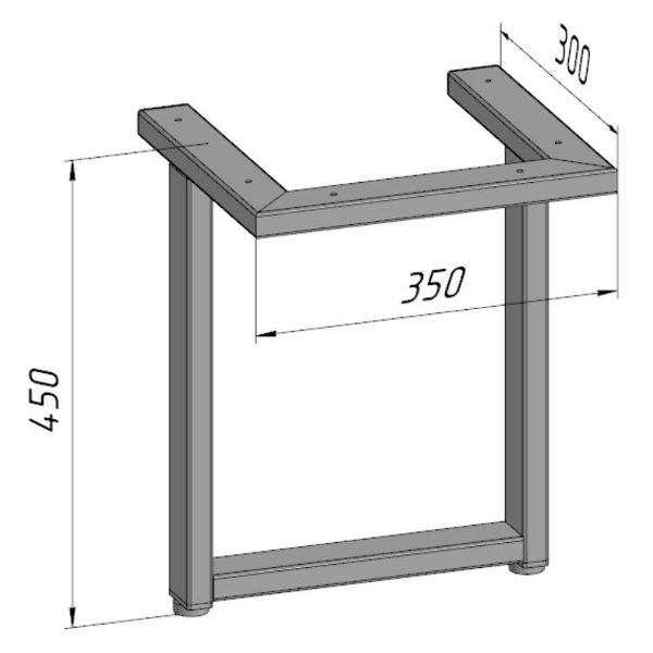 Изображение товара Подстолье Parallax журнальное 450 350 50х25, белое, металлическое ус