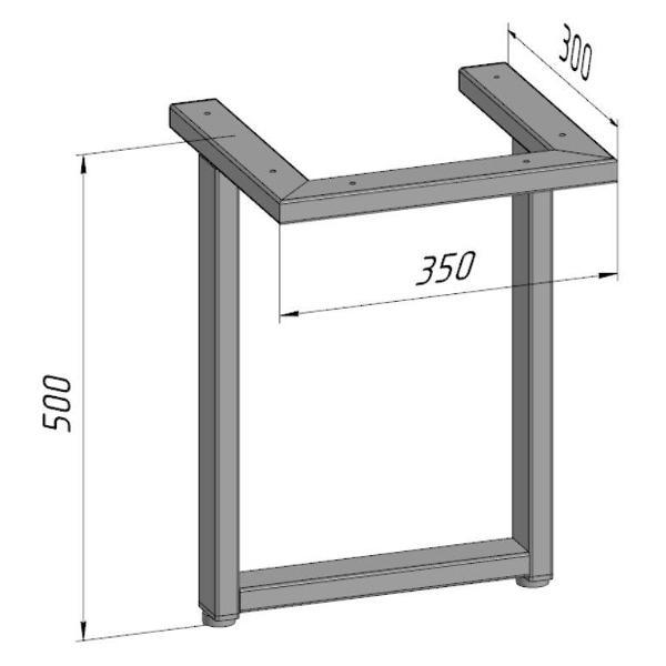Изображение товара Подстолье Parallax журнальное 500 350 50х25, белое, металлическое ус