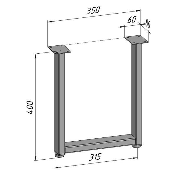 Изображение товара Подстолье Parallax для журнального столика 400 350 50, прямоугольное
