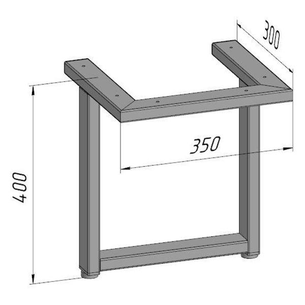 Изображение товара Подстолье Parallax для журнального столика 400 350 50х25, металличес