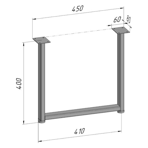 Изображение товара Подстолье Parallax для журнального столика 400х450 мм, 40 мм, прямоу