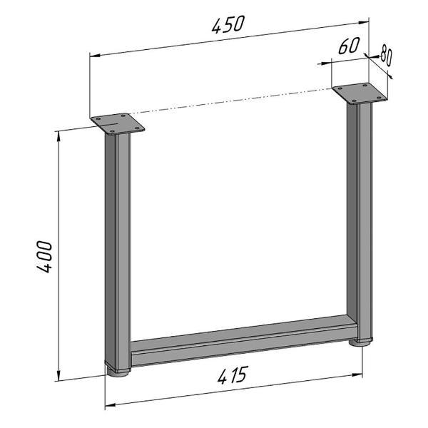 Изображение товара Подстолье Parallax для журнального столика 400х450 мм, 50 мм, прямоу