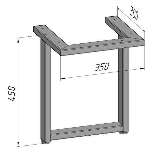 Изображение товара Подстолье Parallax для журнального столика 450х350 мм, 50x25 мм, мет