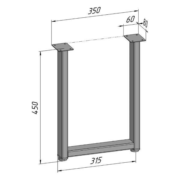 Изображение товара Подстолье Parallax для журнального столика 450х350 мм, 50 мм, прямоу