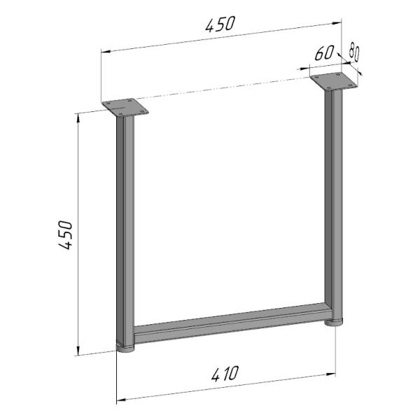 Изображение товара Подстолье Parallax для журнального столика 450х450 мм, 40 мм, прямоу