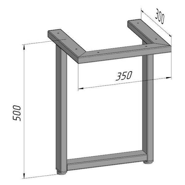 Изображение товара Подстолье Parallax для журнального столика 500х350 мм, 50x25 мм, мет