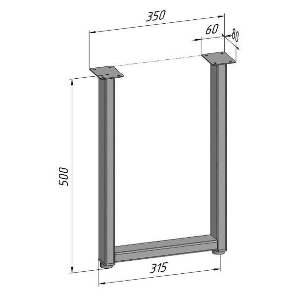 Изображение товара Подстолье Parallax для журнального столика 500х350 мм, 50 мм, прямоу