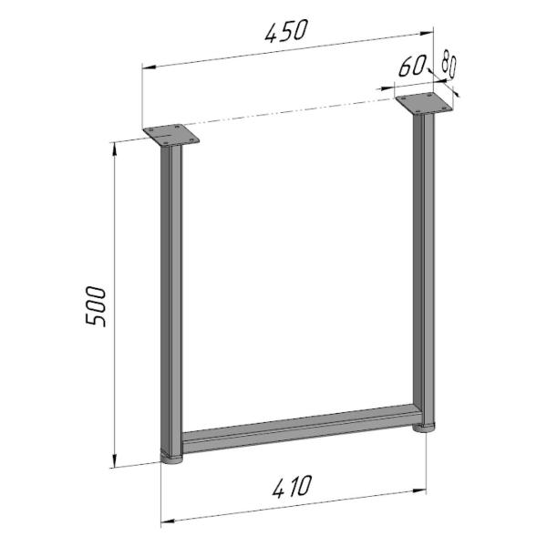 Изображение товара Подстолье Parallax для журнального столика 500х450 мм, 40 мм, прямоу