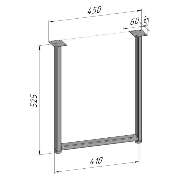 Изображение товара Подстолье Parallax для журнального столика 525х450 мм, 40 мм, прямоу