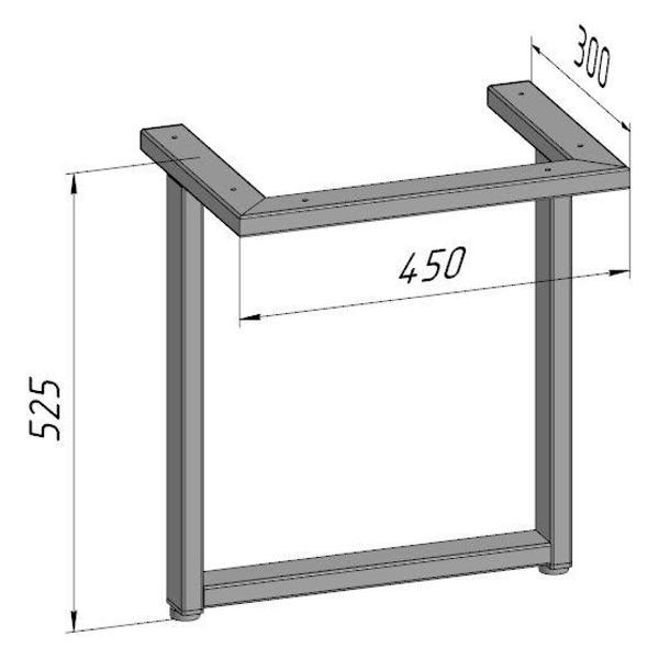 Изображение товара Подстолье Parallax для журнального столика 525х450 мм, 50x25 мм, мет