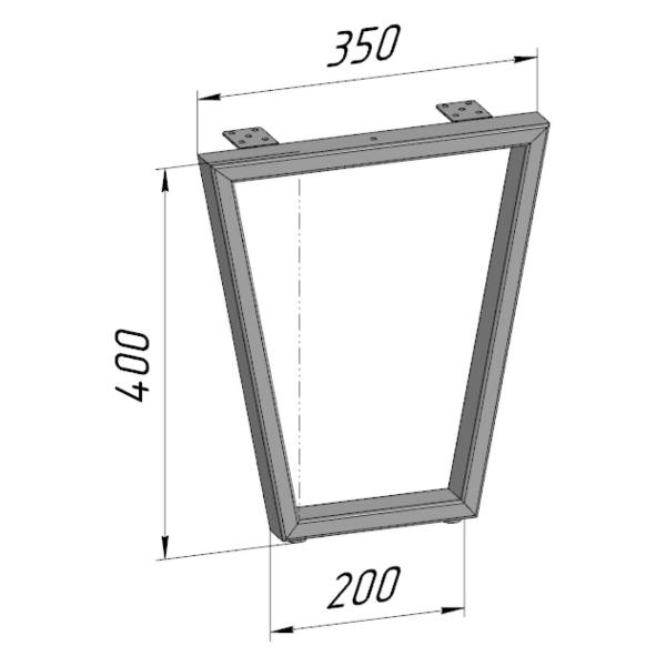 Изображение товара Подстолье Parallax для журнального столика Трапеция Лофт белое, с ре