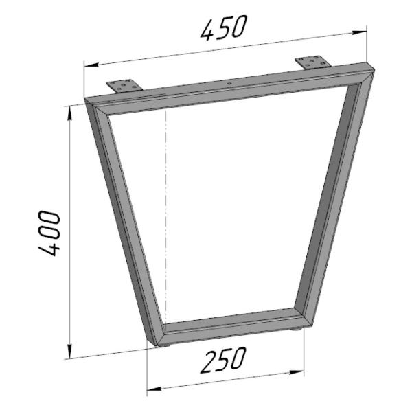 Изображение товара Подстолье Parallax для журнального столика Трапеция Лофт белое, с ре