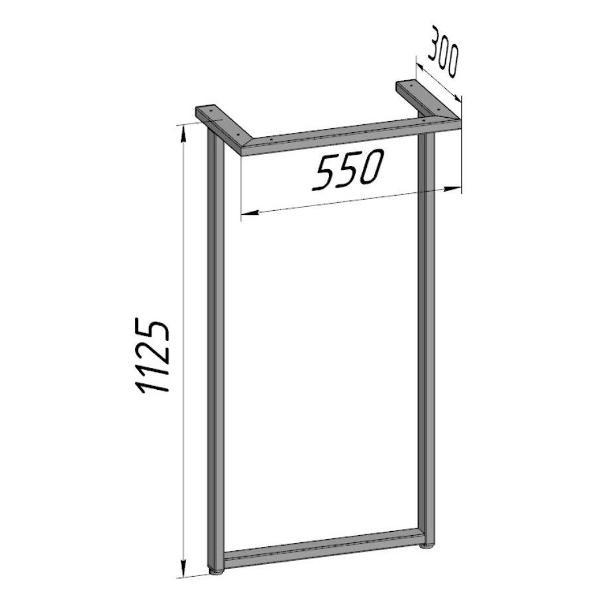 Изображение товара Подстолье Parallax для стола 1125 550 50х25 металлическое барное лоф