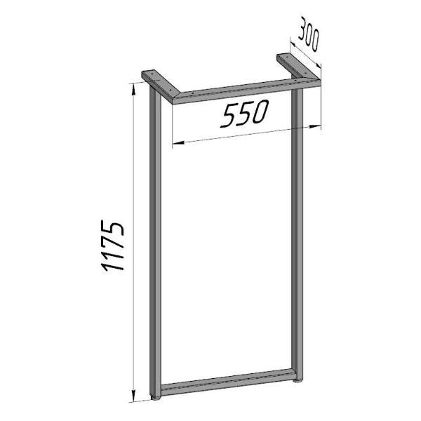 Изображение товара Подстолье Parallax для стола 1175 550 50х25 металлическое барное лоф