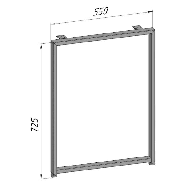 Изображение товара Подстолье Parallax для стола лофт, О-образное, 725 550 мм, 40x20, че