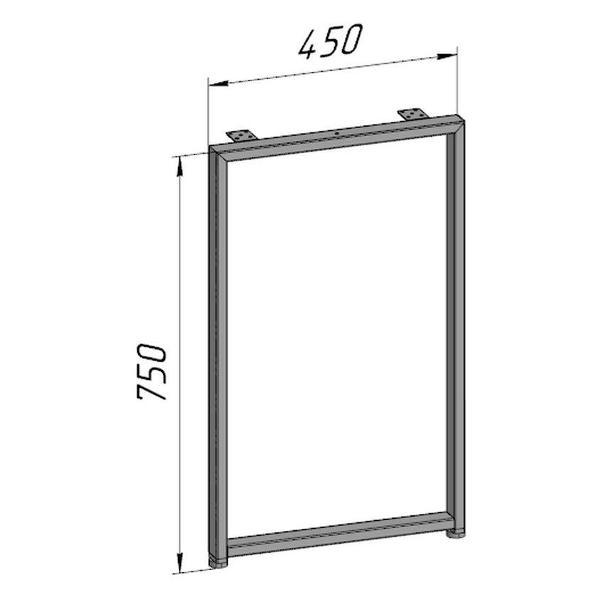Изображение товара Подстолье Parallax для стола лофт, О-образное, 750 450 мм, 40x20, бе