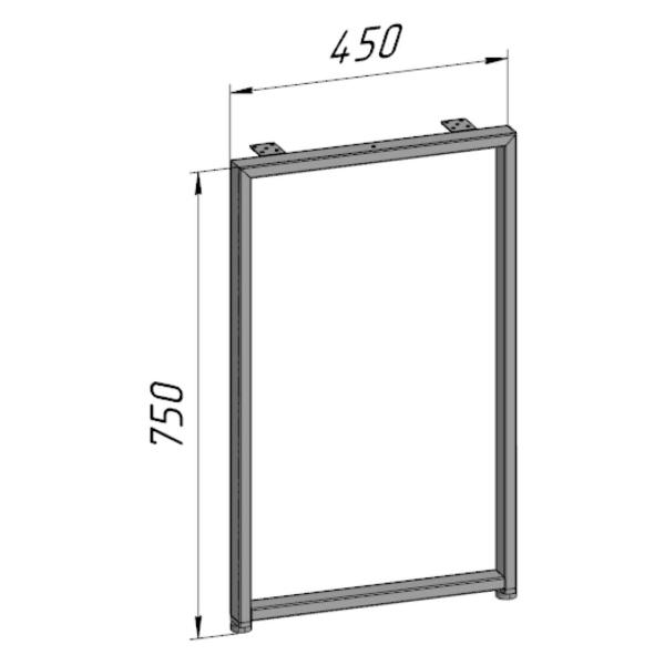 Изображение товара Подстолье Parallax для стола лофт, О-образное, 750 450 мм, 40x20, че