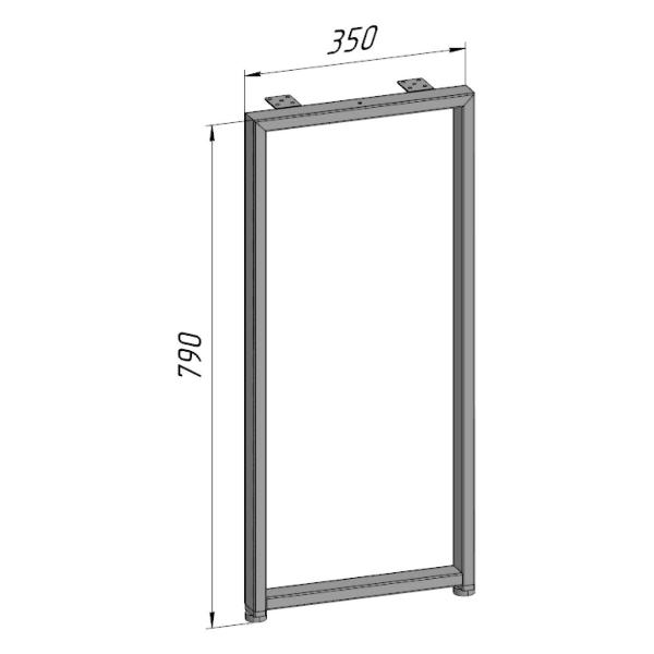 Изображение товара Подстолье Parallax для стола лофт, О-образное, 790 350 мм, 40x20, че