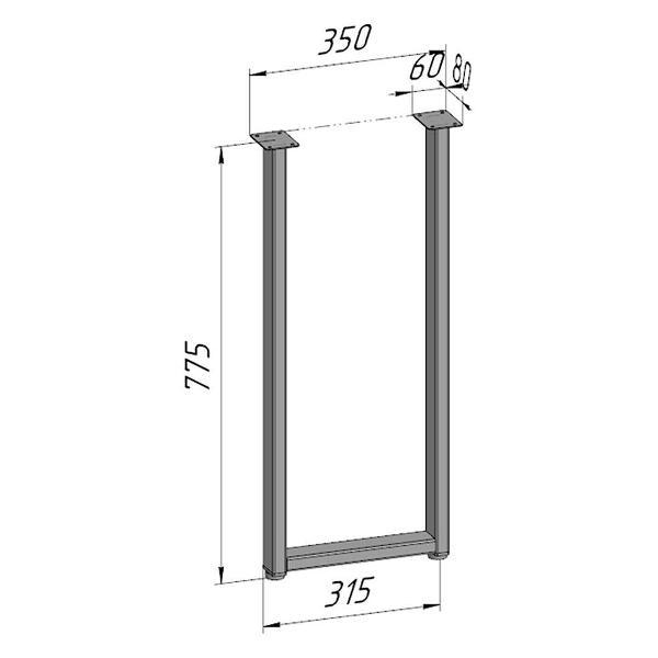 Изображение товара Подстолье Parallax для стола 775 350 50 прямоугольное регулируемое Л