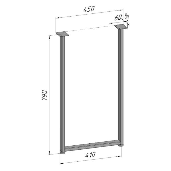 Изображение товара Подстолье Parallax для стола 790 450 40 П-образное, регулируемое, Ло