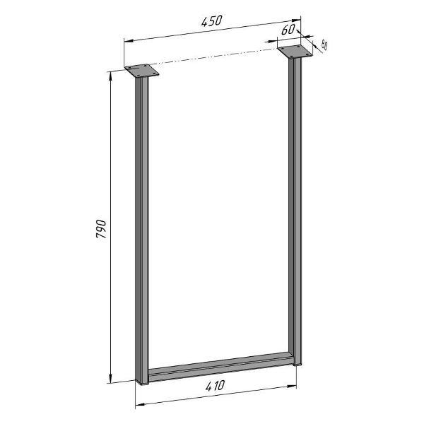 Изображение товара Подстолье Parallax для стола 790 450 40 П образное регулируемое Лофт