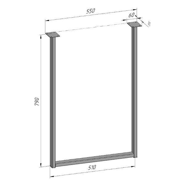 Изображение товара Подстолье Parallax для стола 790 550 40 П образное регулируемое Лофт