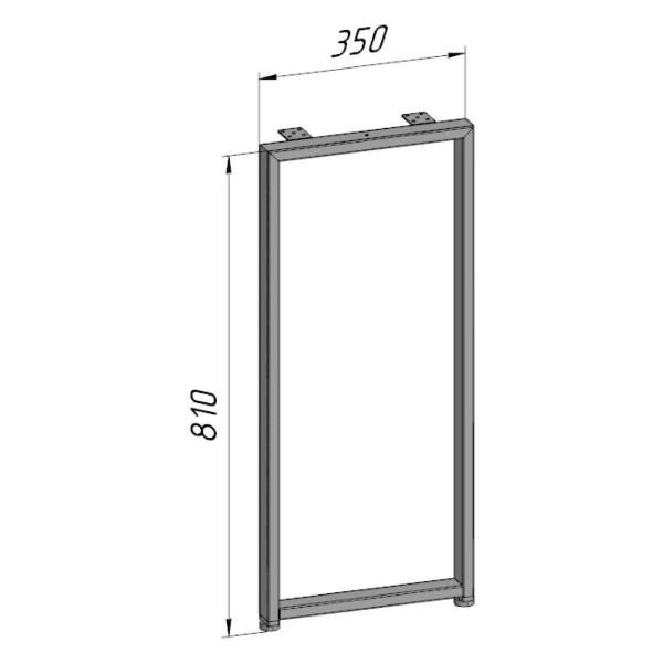 Изображение товара Подстолье Parallax для стола лофт, О-образное, 810 350 мм, 40x20, че