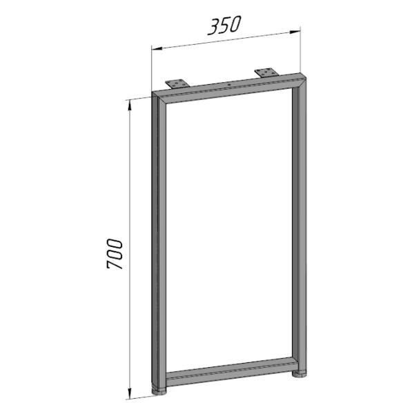 Изображение товара Подстолье Parallax для стола Лофт черное 700х350 мм, 50х25 мм, метал