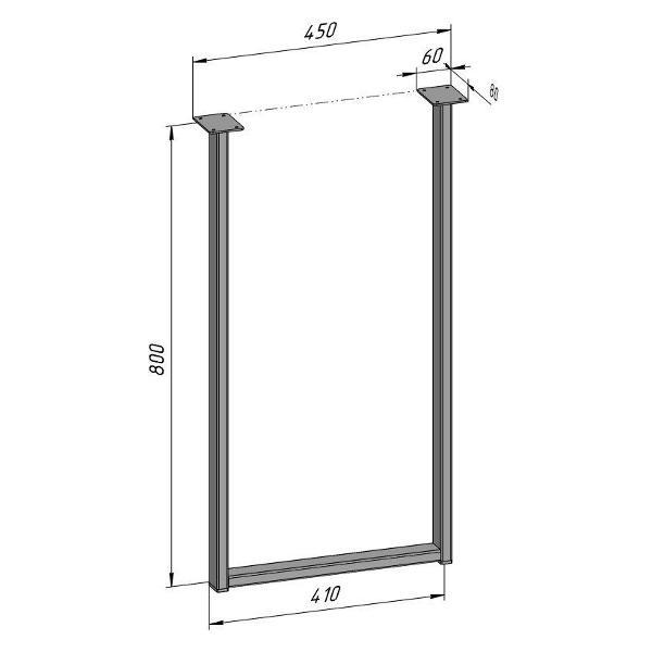 Изображение товара Подстолье Parallax для стола 800 450 40 П образное регулируемое Лофт