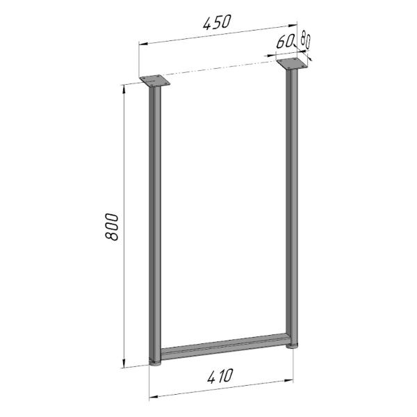 Изображение товара Подстолье Parallax для стола 800 450 40 П-образное, регулируемое, Ло